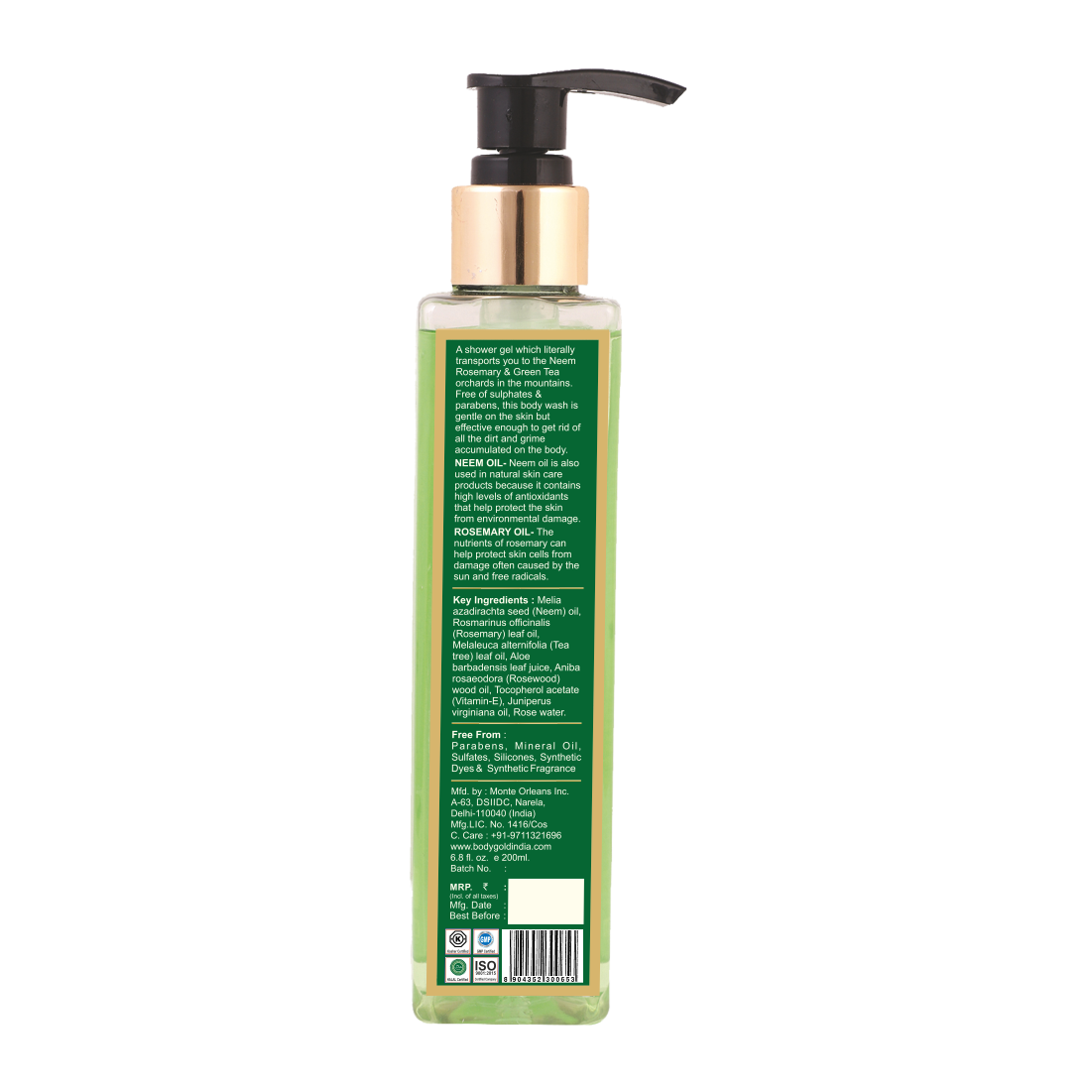 Bath & Shower Gel - Neem Rosemary & Green Tea 200ml
