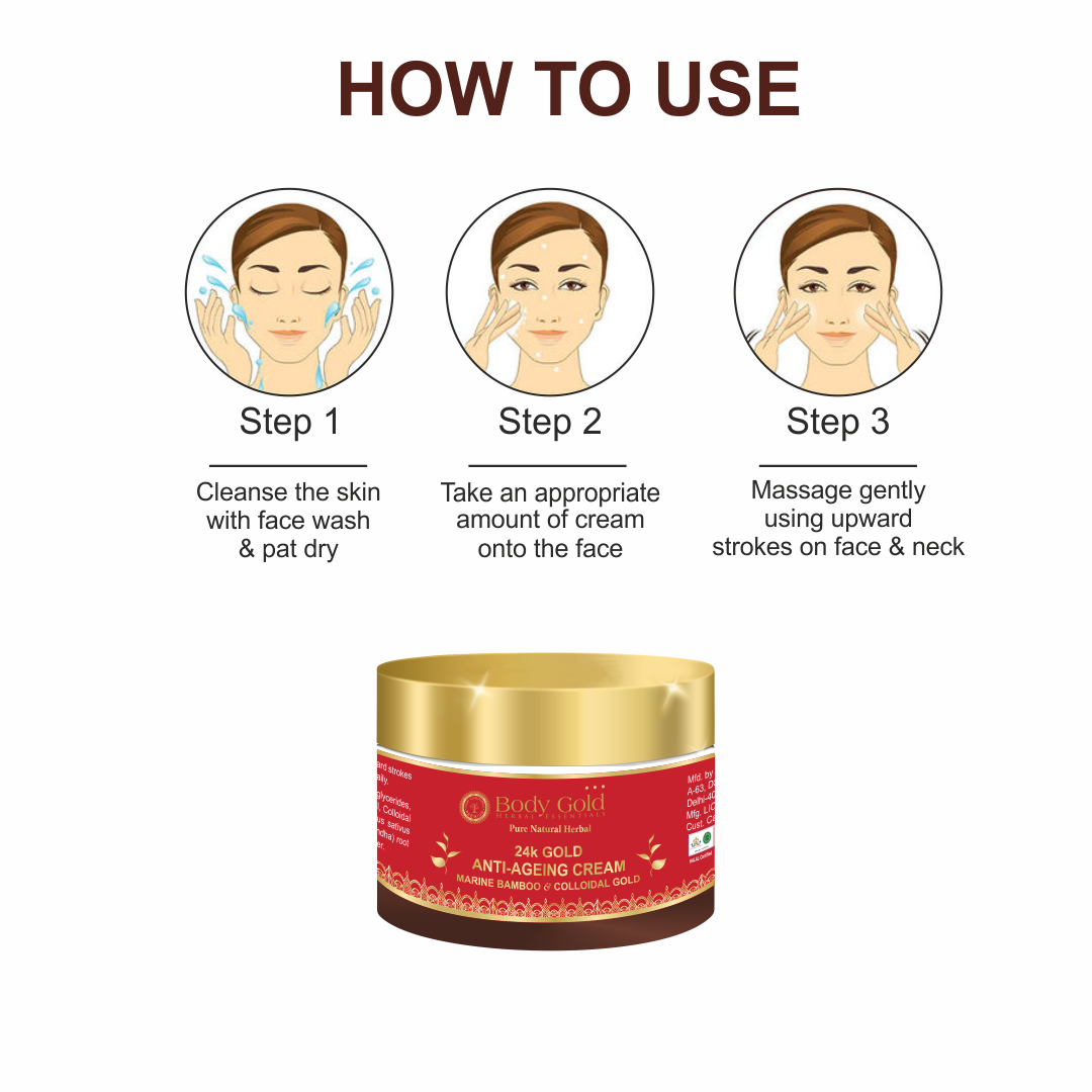 24 K Gold Anti-Aging Creme With Marine Bamboo & Colloidal Gold 50gm