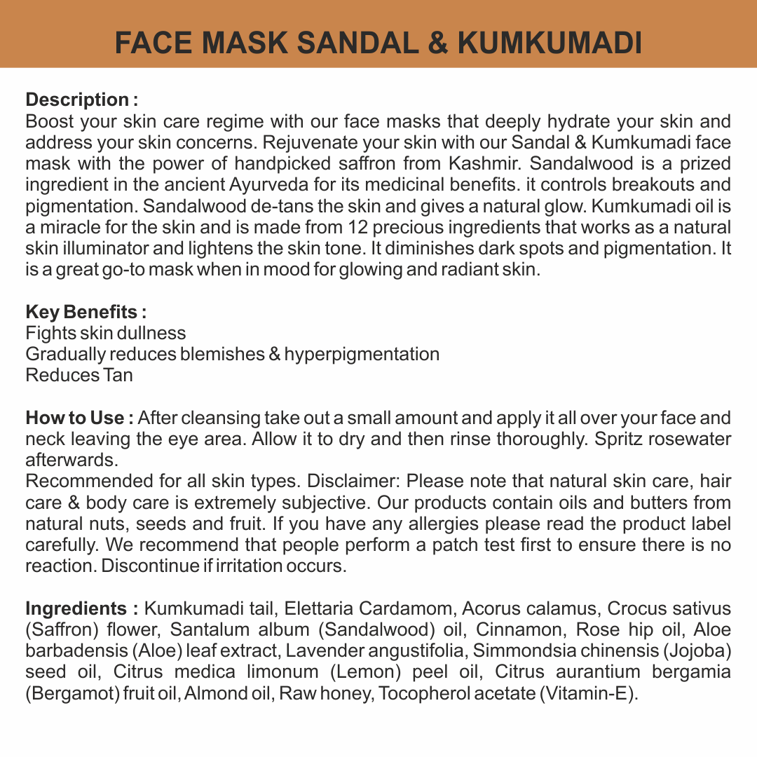 Face Masque - Kumkumadi & Sandalwood