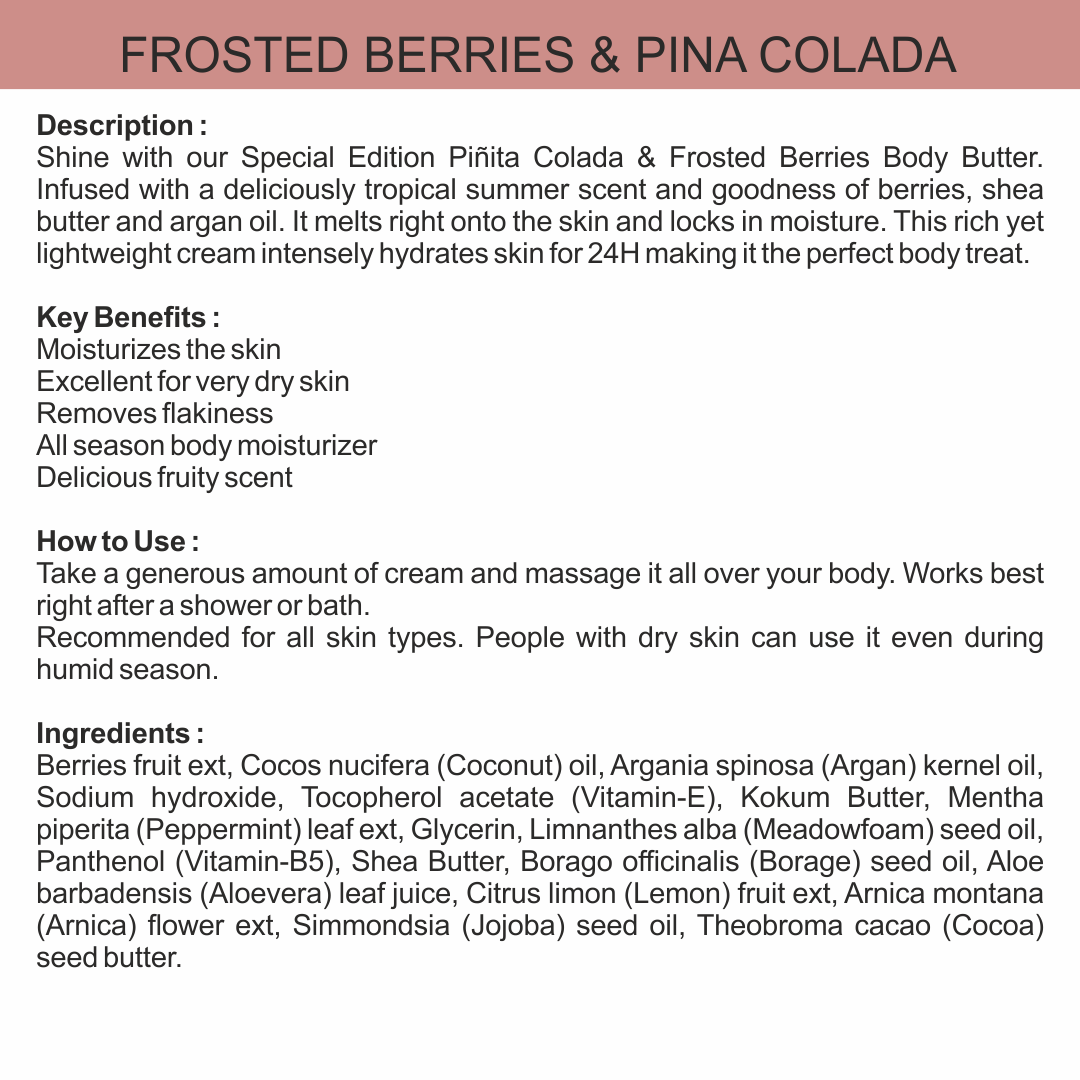 Body Butter Cream - Frosted Berries & Pina Colada