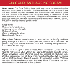 24 K Gold Anti-Aging Creme With Marine Bamboo & Colloidal Gold 50gm