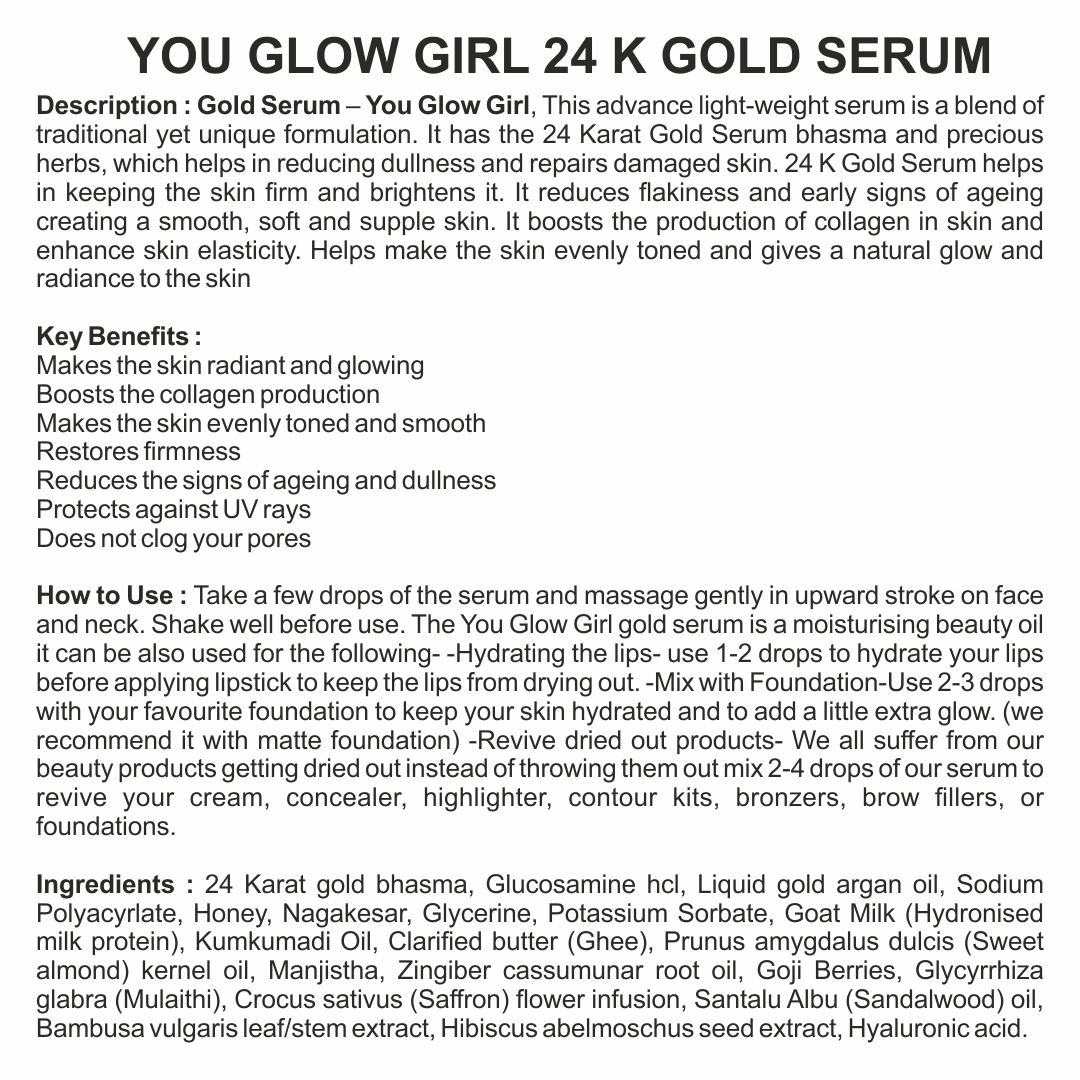 24 K Gold Serum - You Glow Girl 30Ml